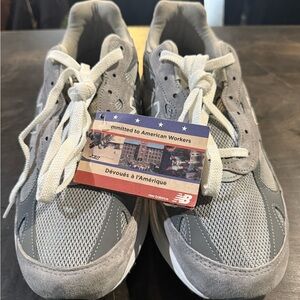 New Balance Gray and White Athletic Shoes